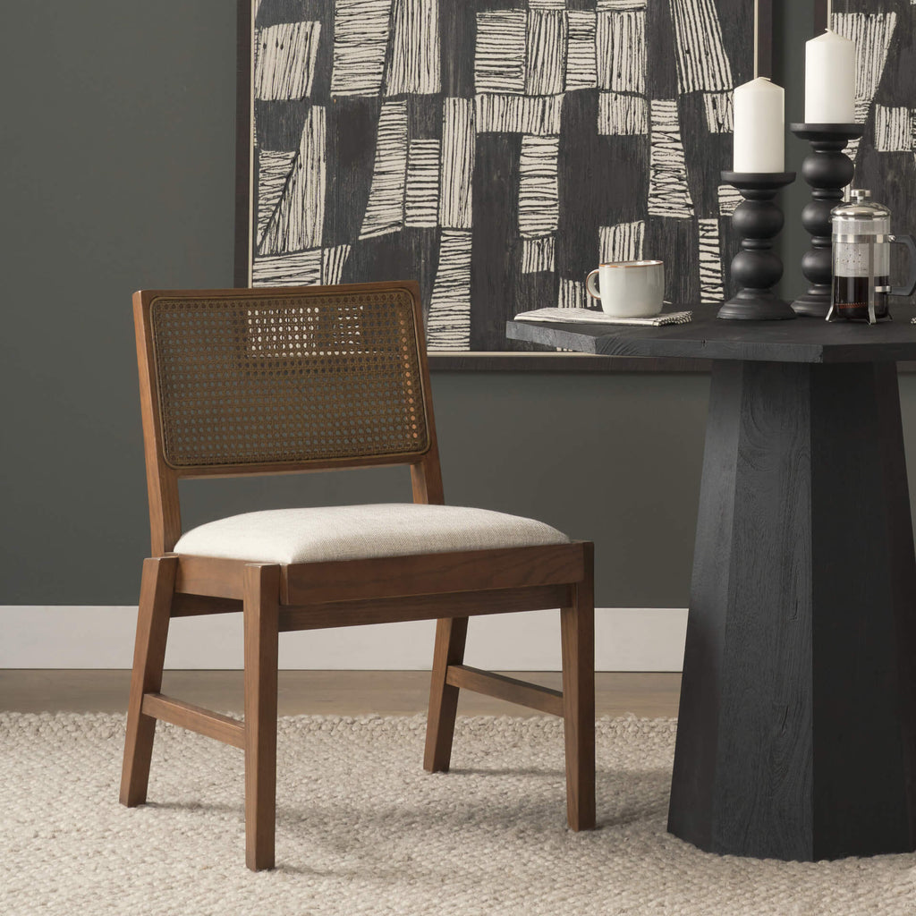 MERCANA REID BROWN CANE DINING CHAIR SET OF TWO 71243