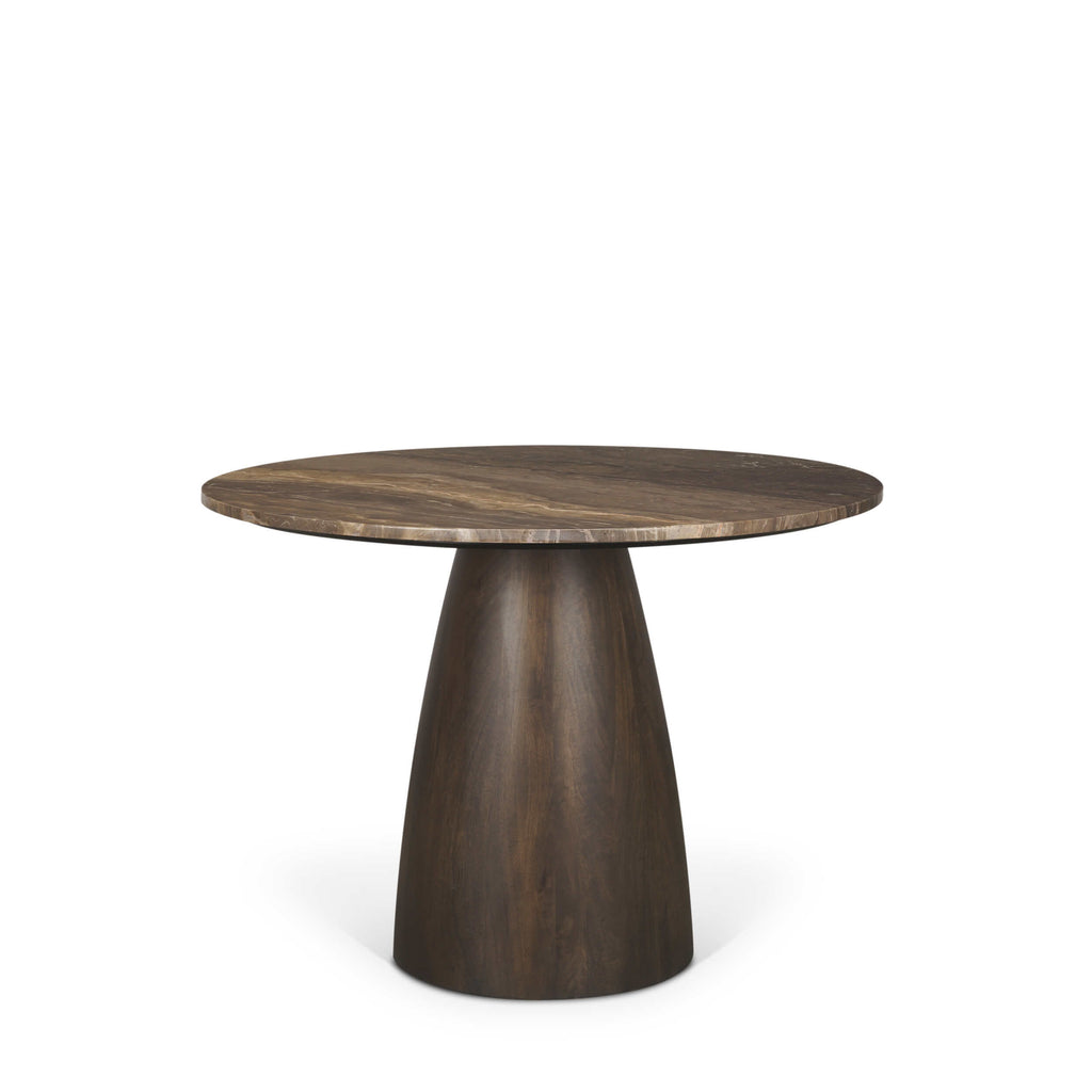 MERCANA ALLYSON 42" MARBLE TOP DINING TABLE DARK BROWN 71136-AB
