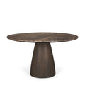 MERCANA ALLYSON 54" MARBLE TOP DINING TABLE DARK BROWN 71137-AB
