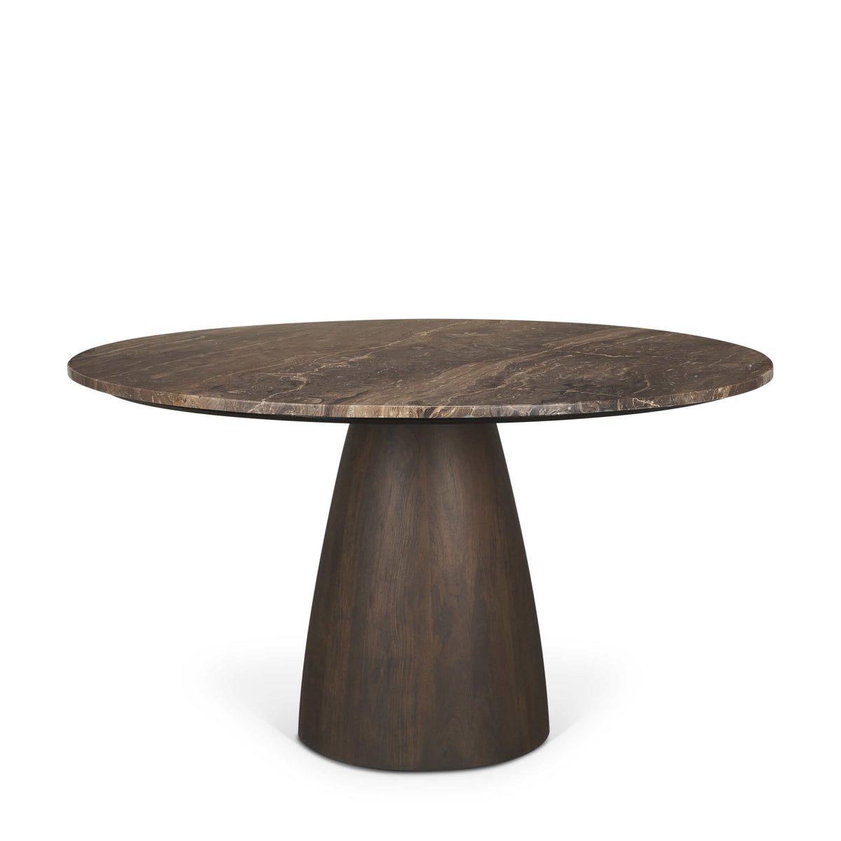 MERCANA ALLYSON 54" MARBLE TOP DINING TABLE DARK BROWN 71137-AB