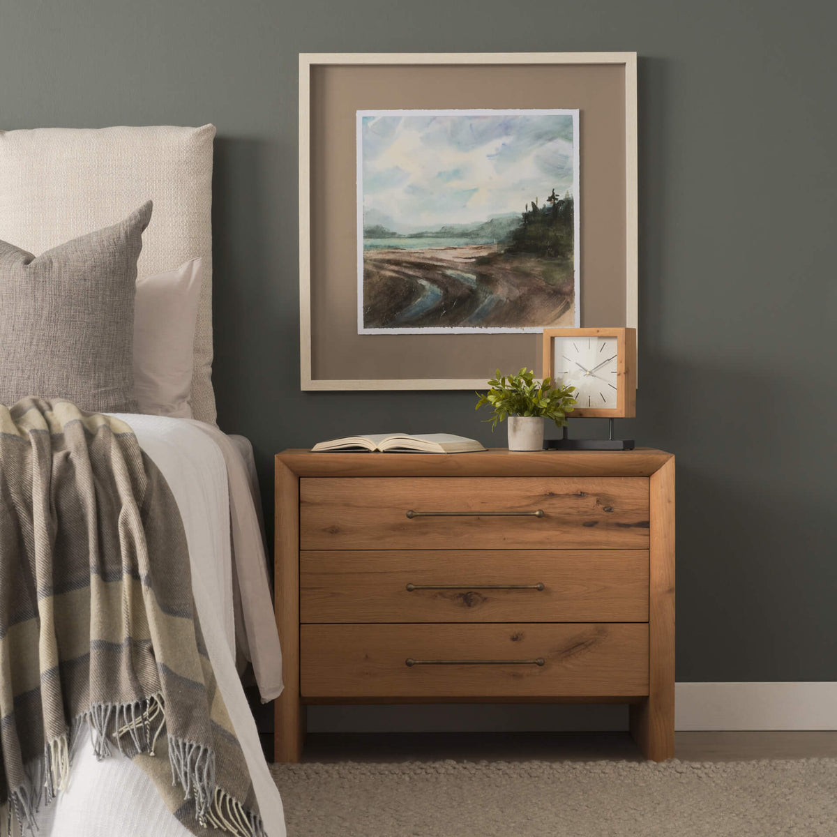 MERCANA BELFORD LIGHT BROWN OAK NIGHTSTAND  71235