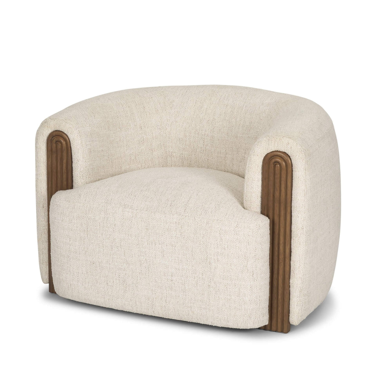 MERCANA KORNELIA OATMEAL BARREL ACCENT CHAIR 71199