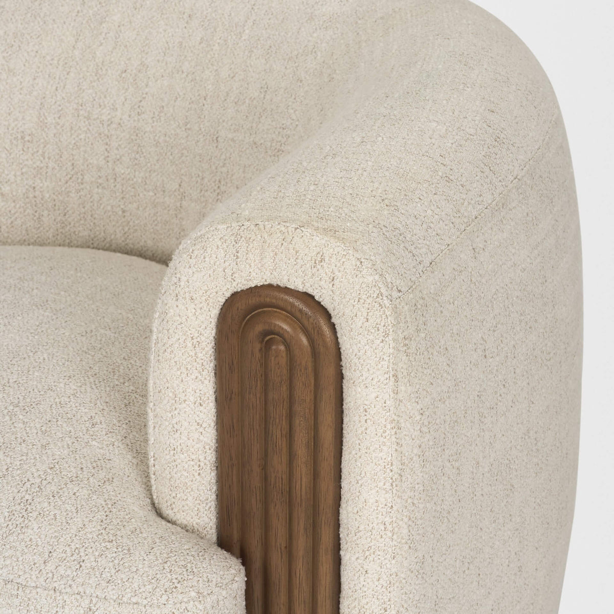 MERCANA KORNELIA OATMEAL BARREL ACCENT CHAIR 71199