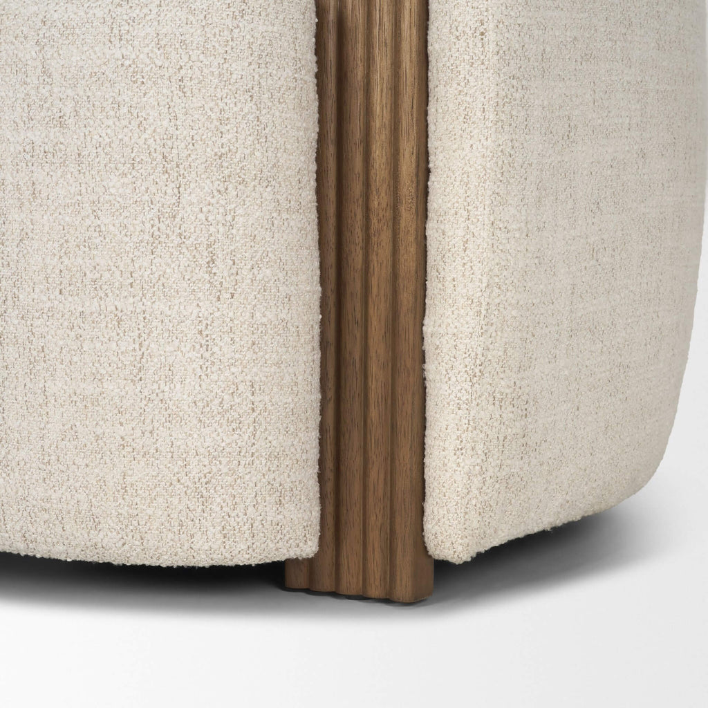 MERCANA KORNELIA OATMEAL BARREL ACCENT CHAIR 71199