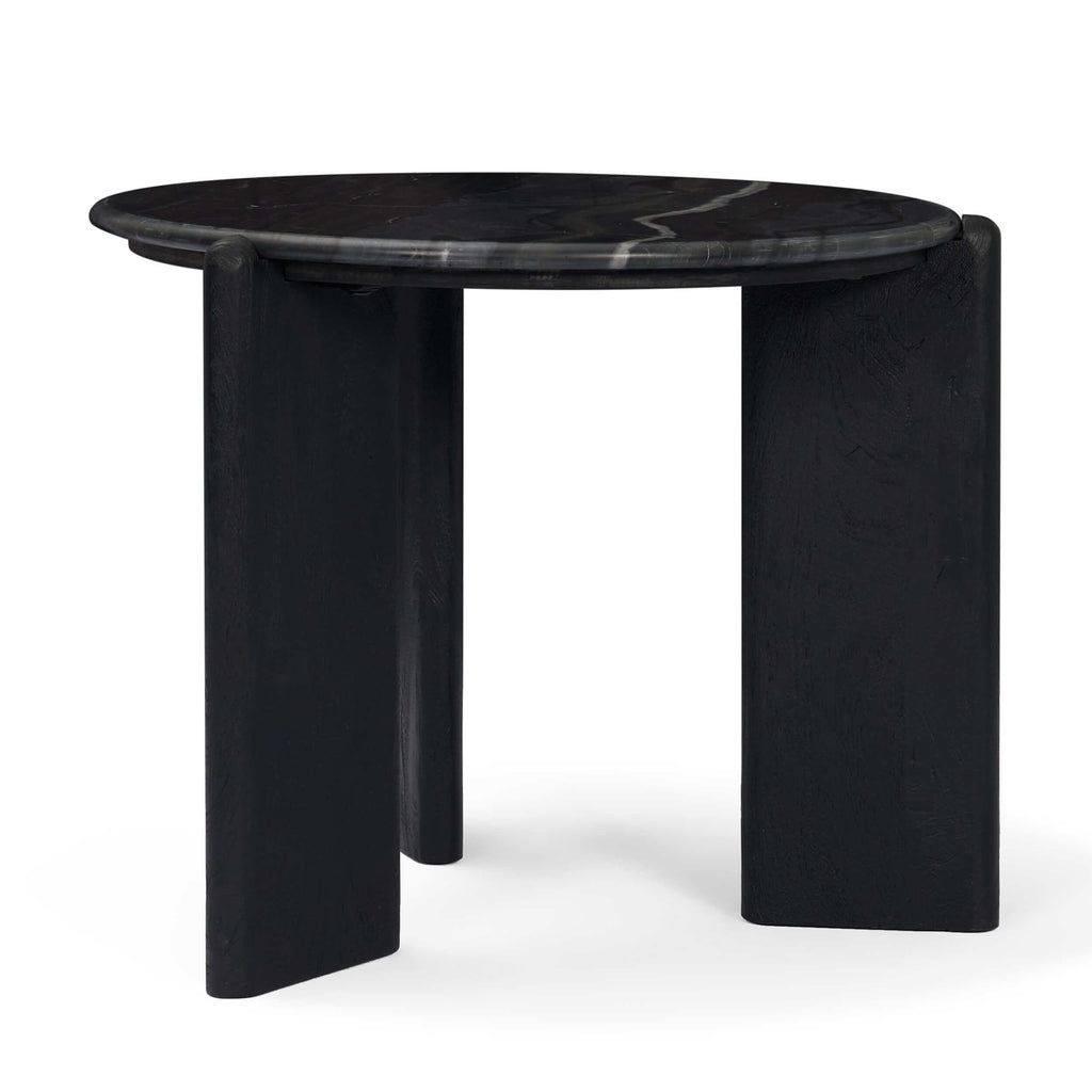 MERCANA RUMER BLACK MARBLE SIDE TABLE 71354