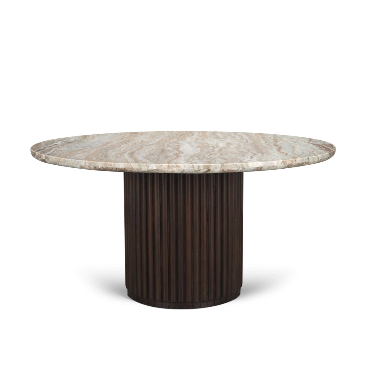 MERCANA MARBRELLO 60" MARBLE FLUTED WOOD DINING TABLE 71215-AB