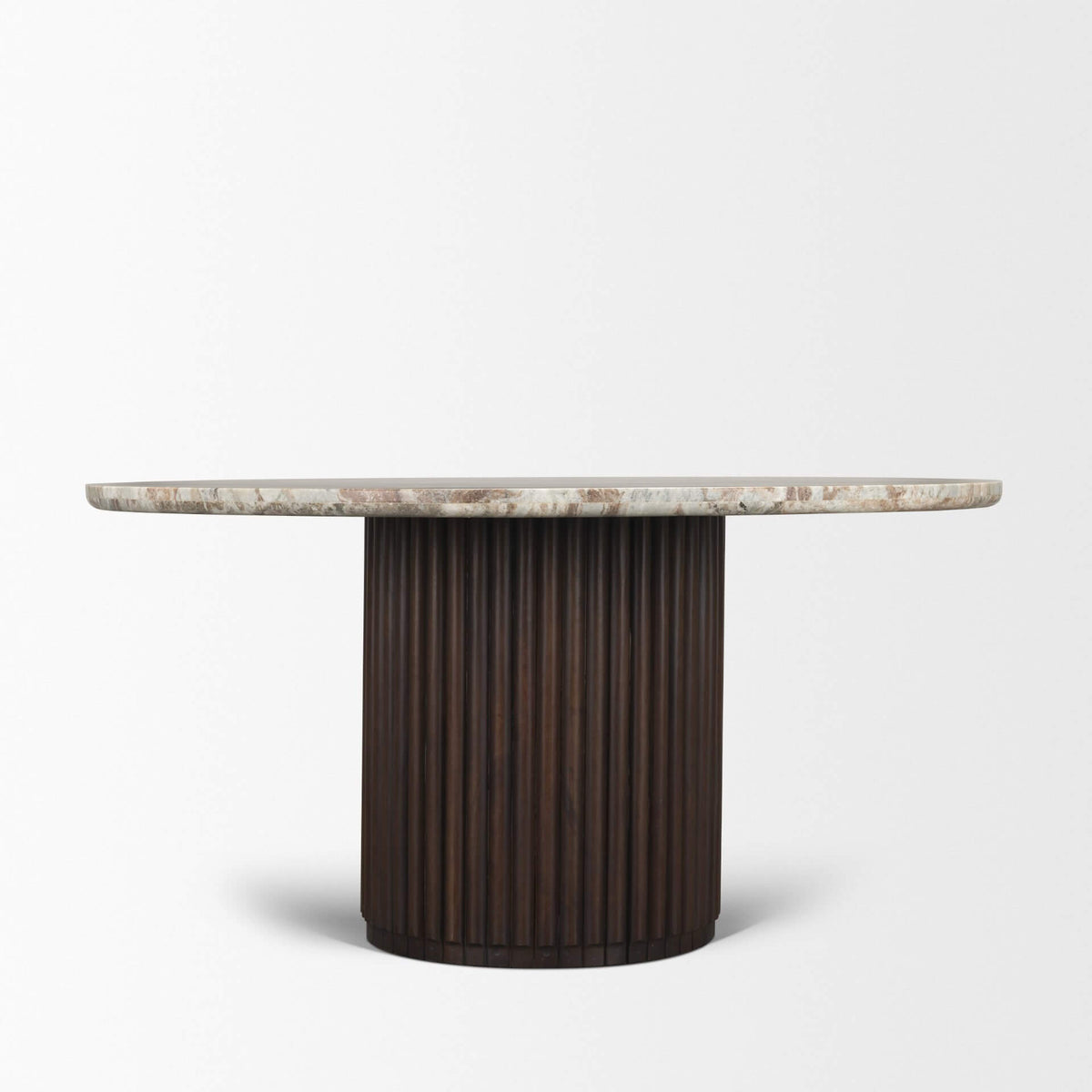 MERCANA MARBRELLO 60" MARBLE FLUTED WOOD DINING TABLE 71215-AB