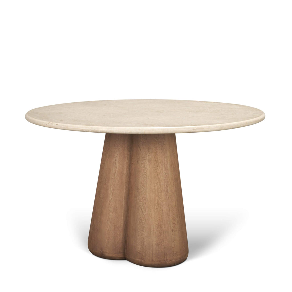 MERCANA MARILYN 48" MARBLE BROWN WOOD DINING TABLE 71222-AB