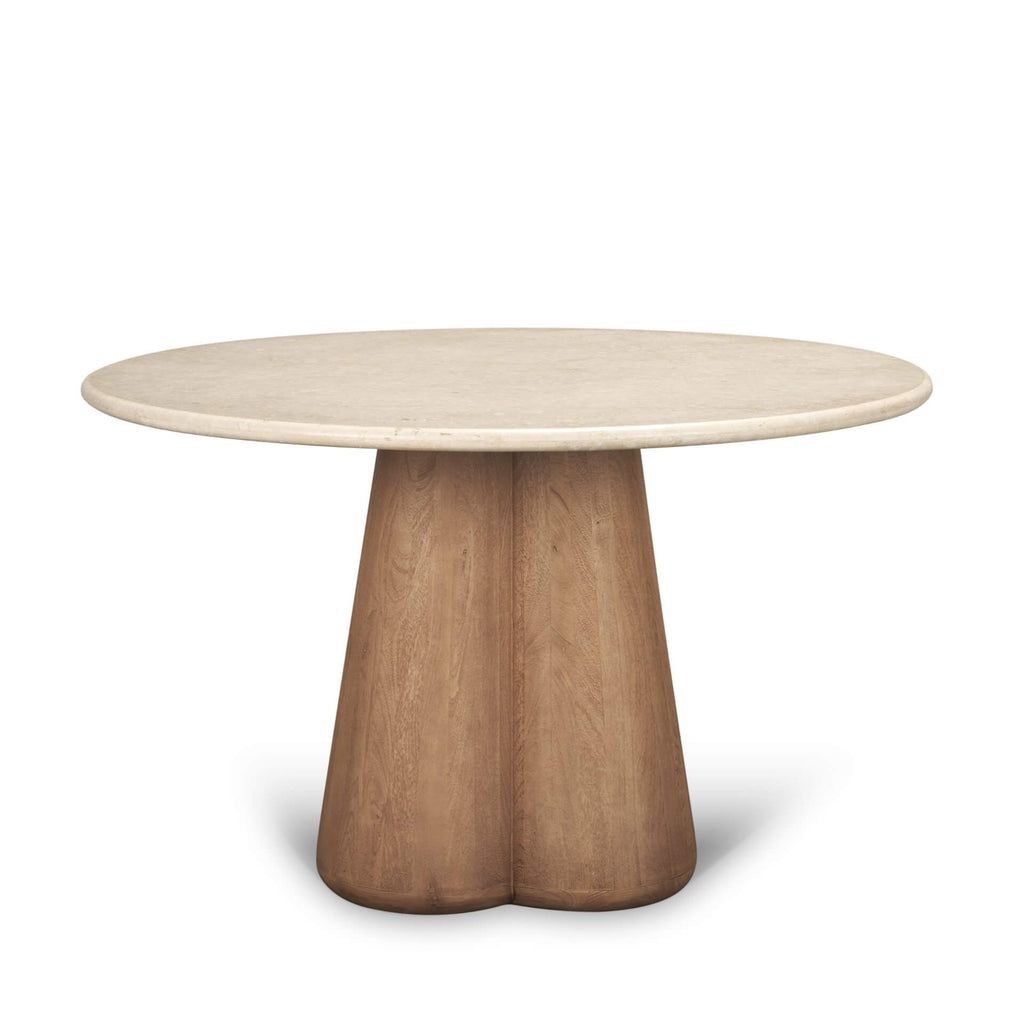 MERCANA MARILYN 48" MARBLE BROWN WOOD DINING TABLE 71222-AB