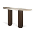 MERCANA MARBRELLO PINK MARBLE FLUTED WOOD CONSOLE TABLE  71287-AB