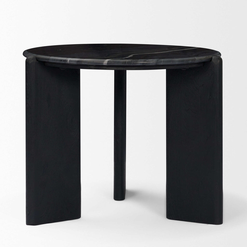 MERCANA RUMER BLACK MARBLE SIDE TABLE 71354