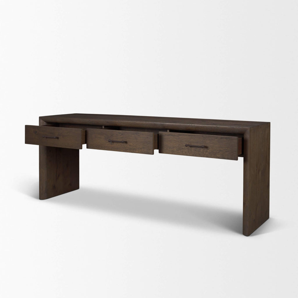 MERCANA BELFORD DARK BROWN OAK CONSOLE TABLE 71234