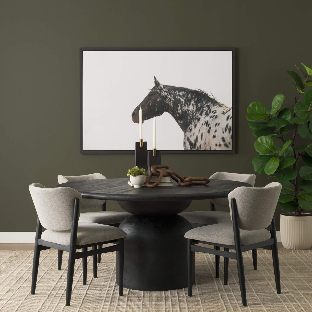 MERCANA ATLAS 60" BLACK ROUND TABLE 71218-AB