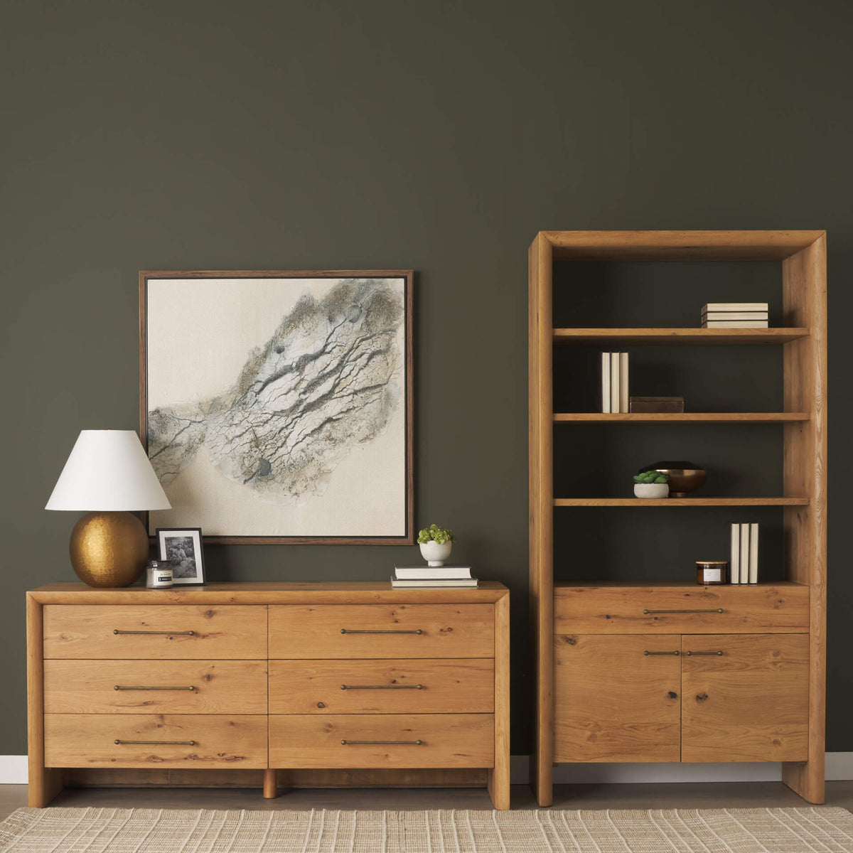 MERCANA BELFORD LIGHT BROWN OAK SHELVING UNIT  71232