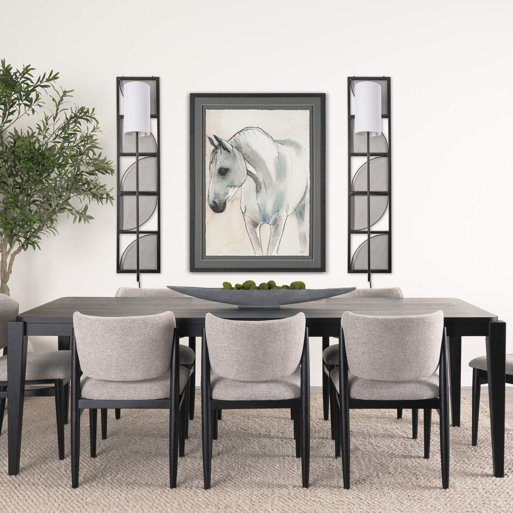 MERCANA NAVIN BLACK METAL WALL SCONCE 68985-AB
