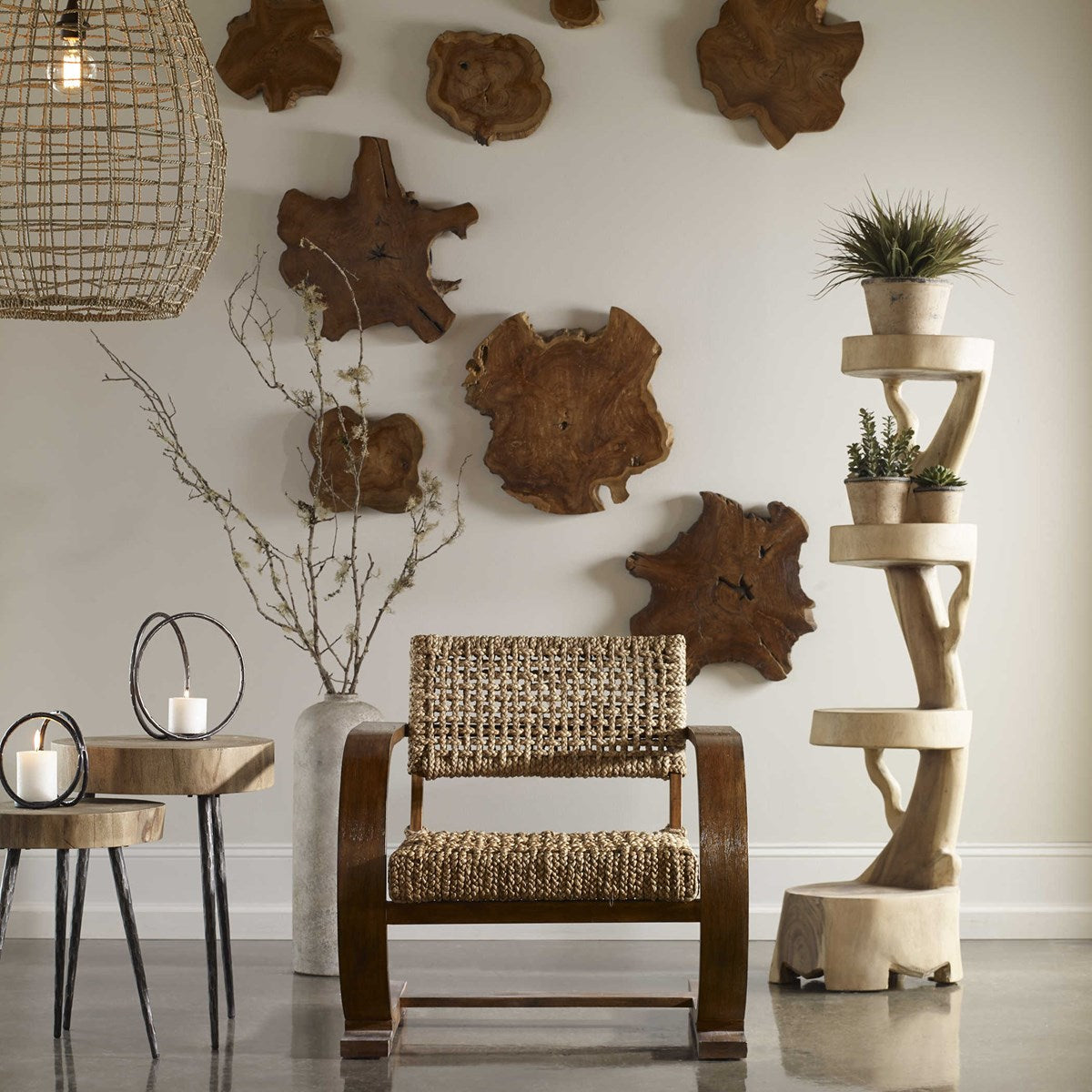 Uttermost Kalani Teak Wall Art Set/3 04085