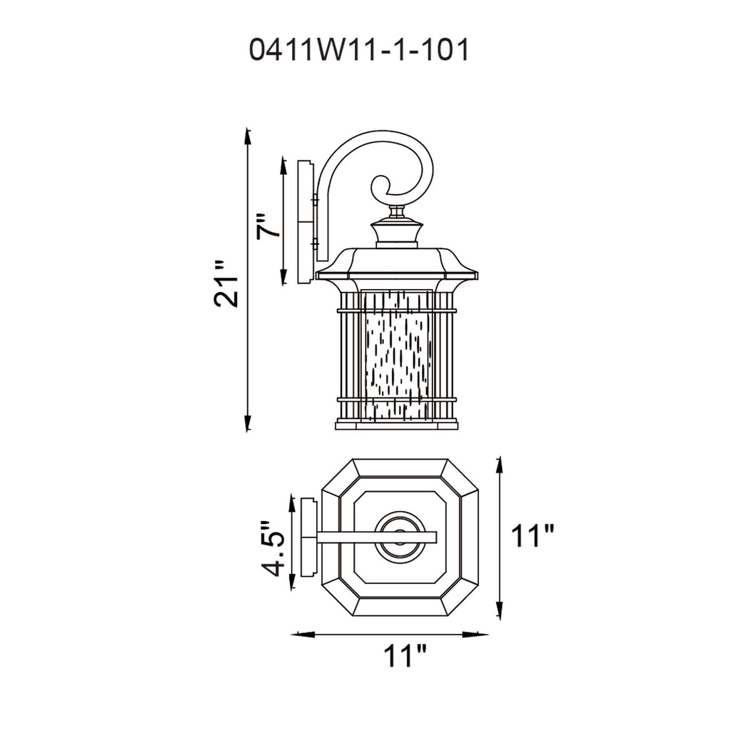 CWI LIGHTING BLACKBURN 1 LIGHT BLACK OUTDOOR WALL LIGHT 0411W11-1-101