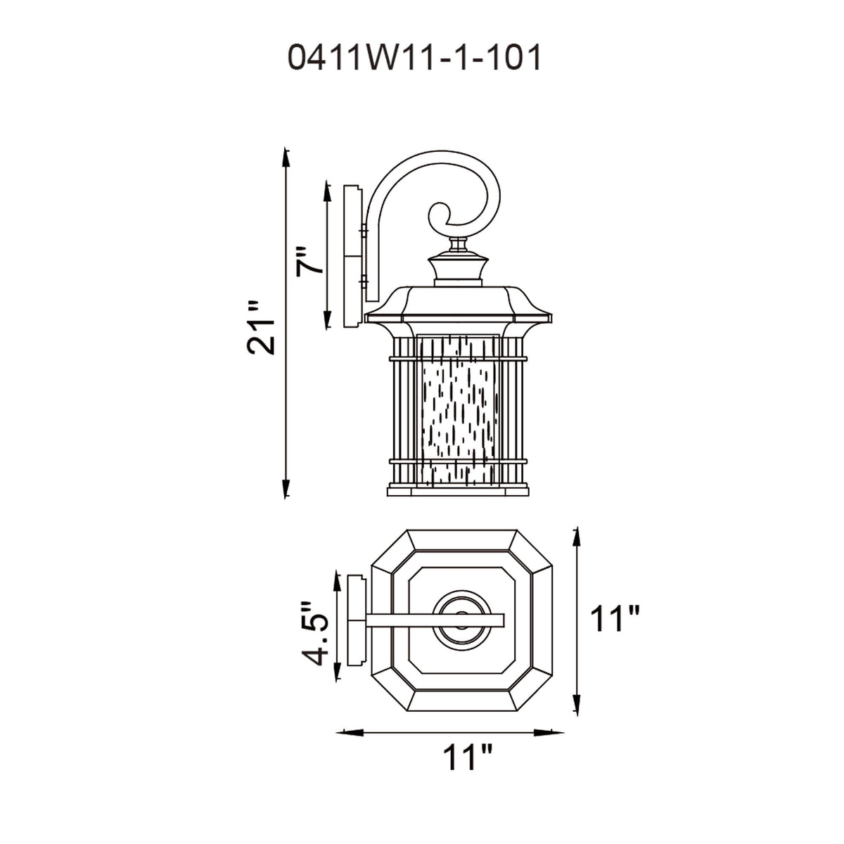 CWI LIGHTING BLACKBURN 1 LIGHT BLACK OUTDOOR WALL LIGHT 0411W11-1-101
