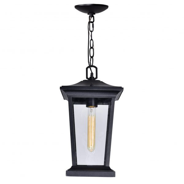 CWI LIGHTING LEAWOOD 1 LIGHT BLACK OUTDOOR HANGING LIGHT 0413P8-1-101