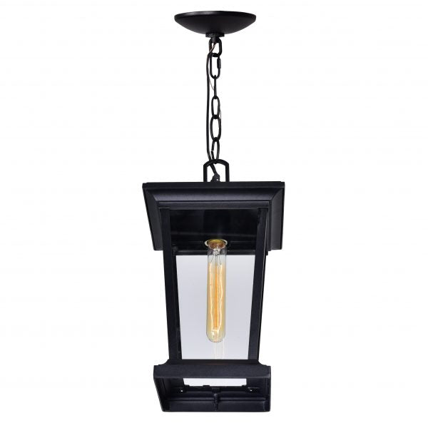 CWI LIGHTING LEAWOOD 1 LIGHT BLACK OUTDOOR HANGING LIGHT 0413P8-1-101