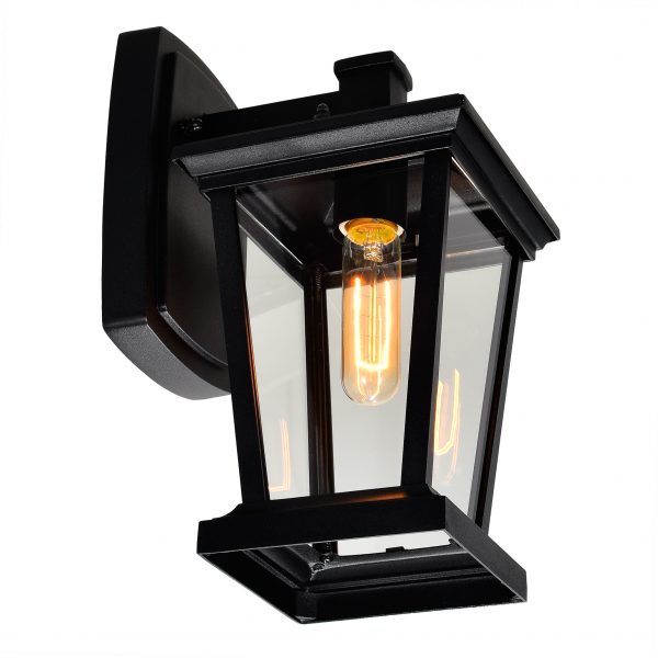 CWI LIGHTING LEAWOOD 1 LIGHT BLACK OUTDOOR WALL LIGHT 0413W7-1-101