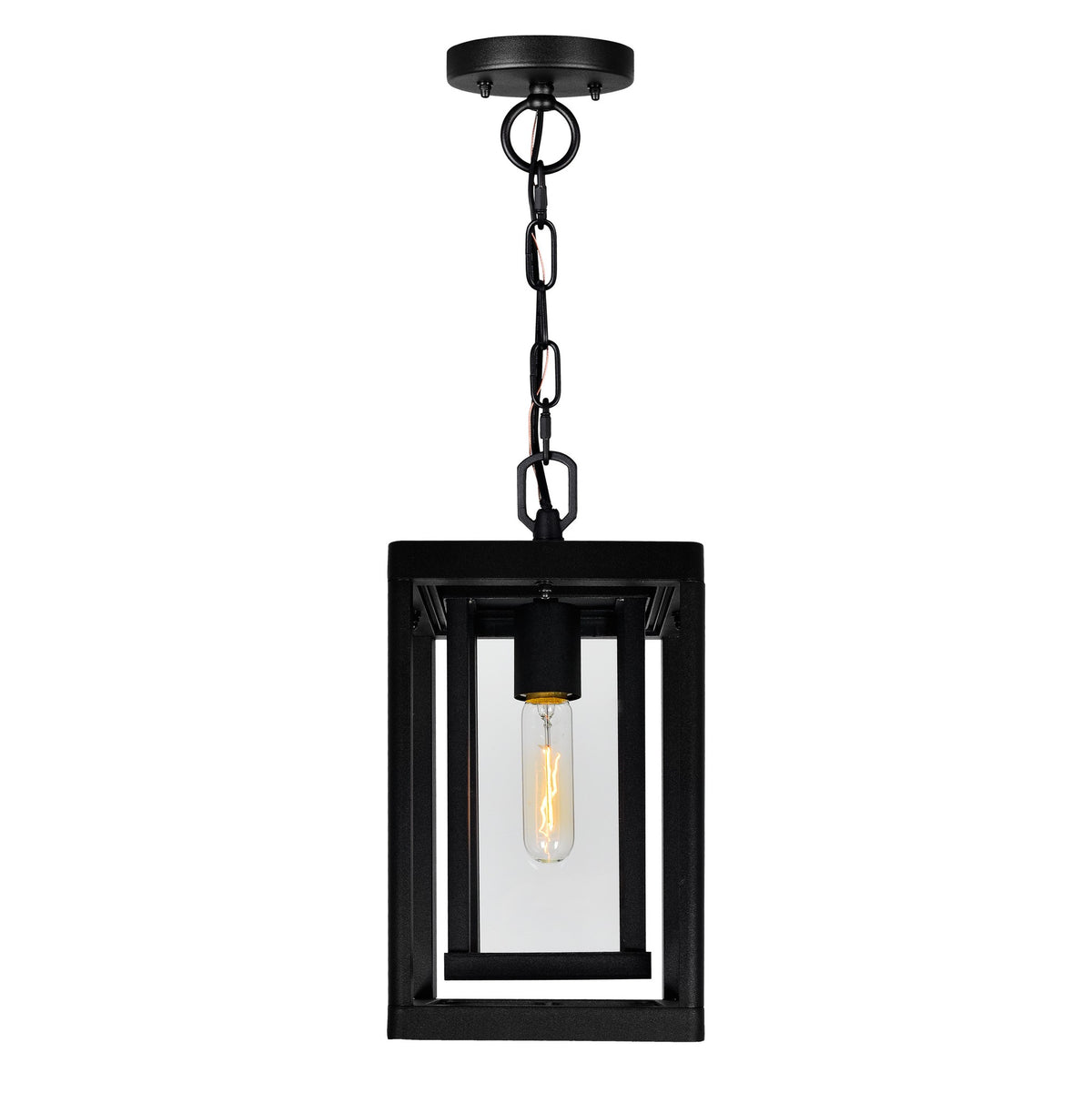 CWI LIGHTING MULVANE 1 LIGHT BLACK OUTDOOR HANGING LIGHT 0415P7-1-101