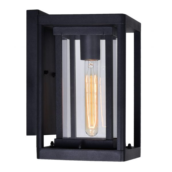 CWI LIGHTING MULVANE 1 LIGHT BLACK OUTDOOR WALL LIGHT 0415W7-1-101