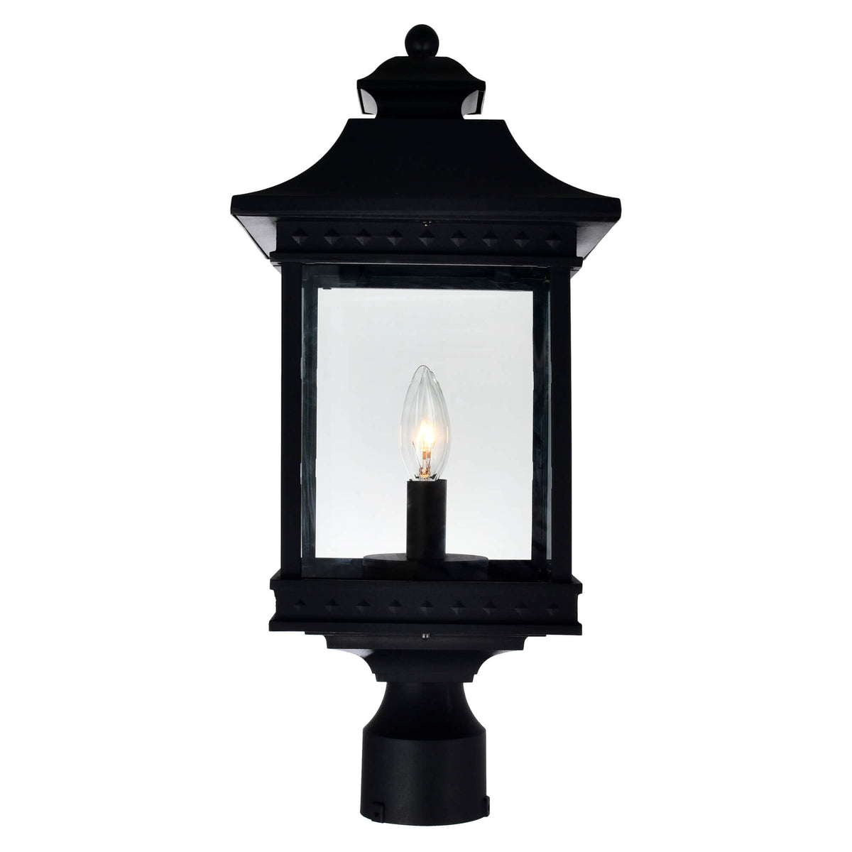 CWI LIGHTING CLEVELAND 2 LIGHT BLACK OUTDOOR LANTERN HEAD 0416PT9-2-101