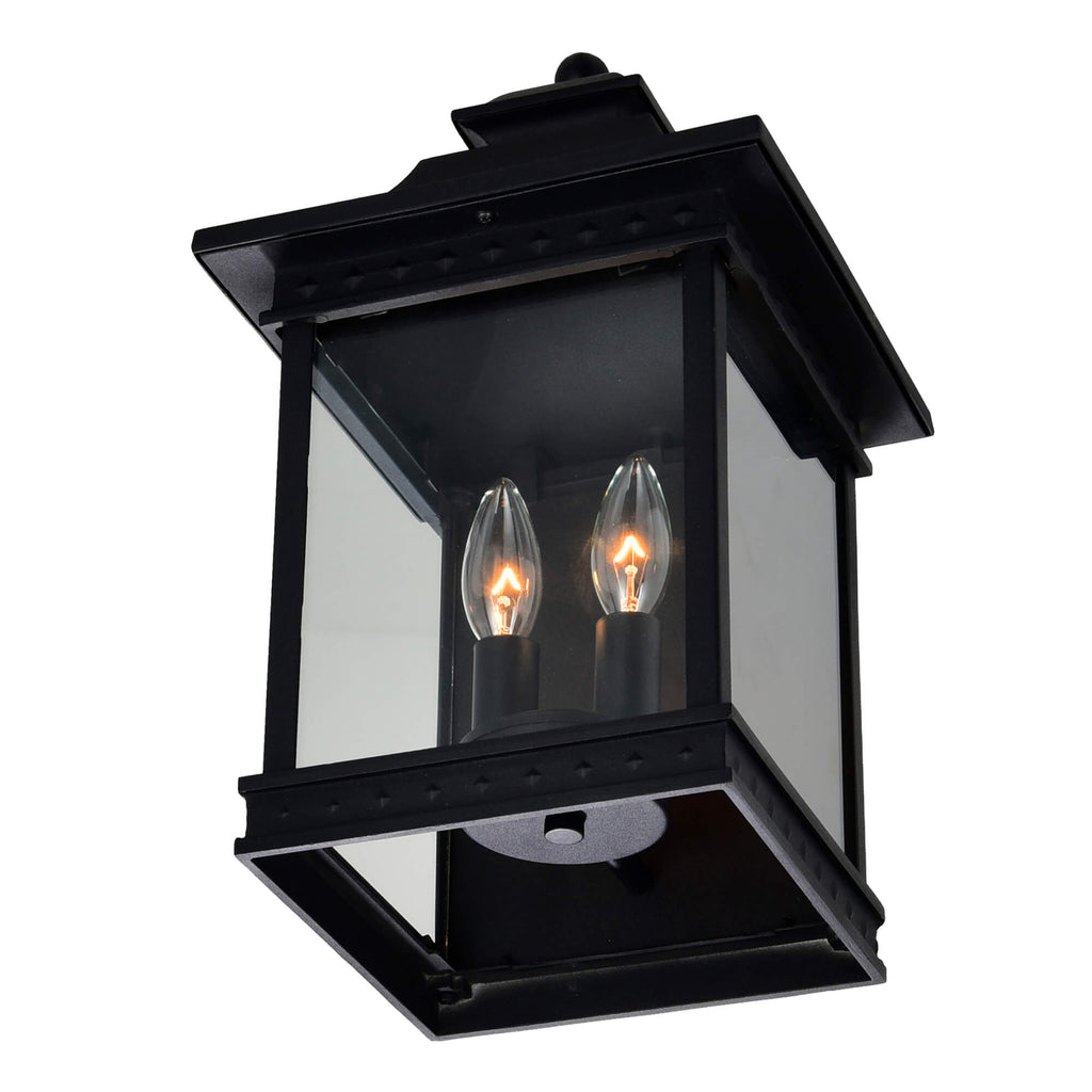 CWI LIGHTING  CLEVELAND 2 LIGHT BLACK OUTDOOR WALL LIGHT  0416W9-A-2-101
