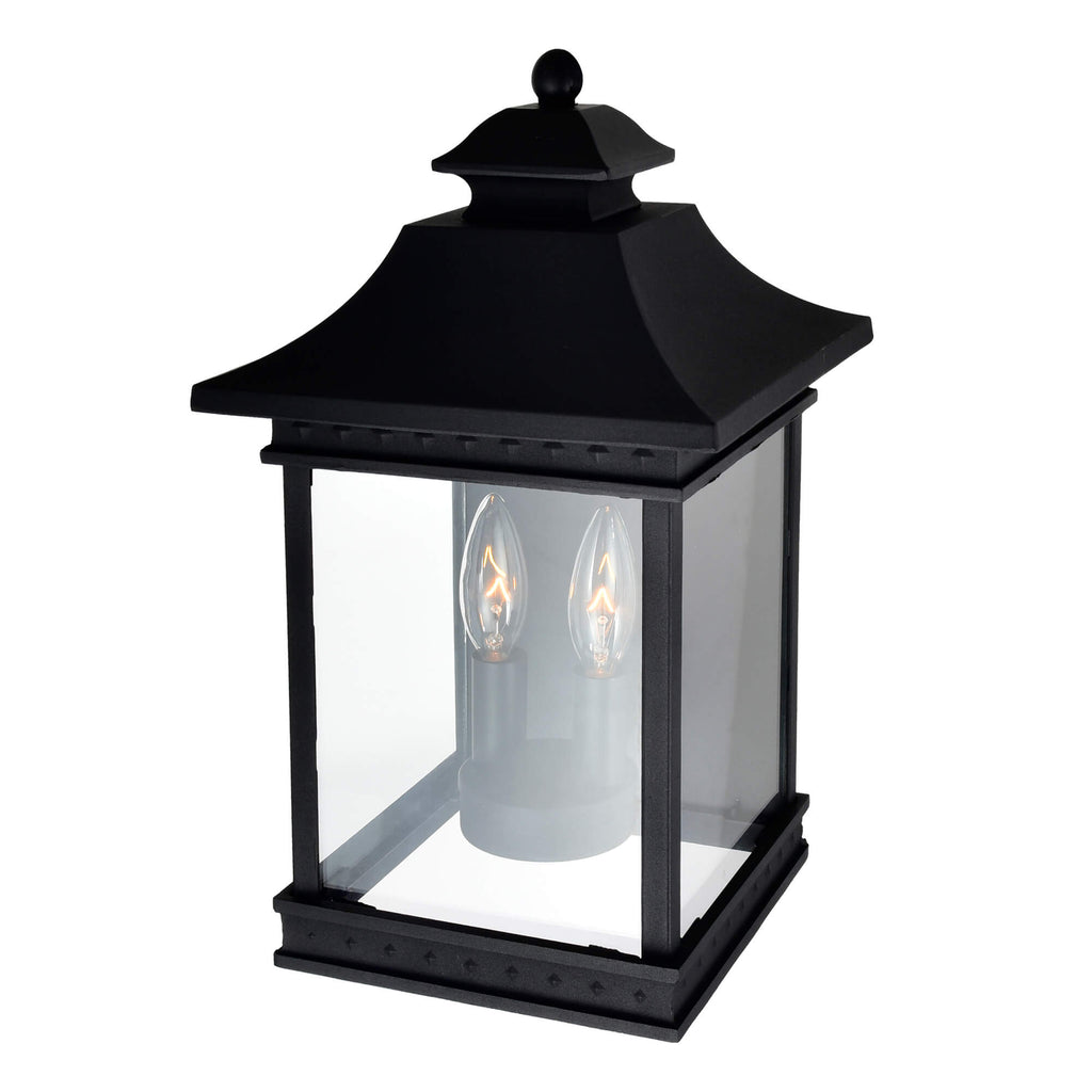 CWI LIGHTING  CLEVELAND 2 LIGHT BLACK OUTDOOR WALL LIGHT  0416W9-A-2-101