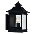 CWI LIGHTING  CLEVELAND 2 LIGHT BLACK OUTDOOR WALL LIGHT  0416W9-A-2-101