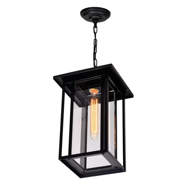 CWI LIGHTING CRAWFORD 1 LIGHT BLACK OUTDOOR HANGING LIGHT 0417P9-1-101