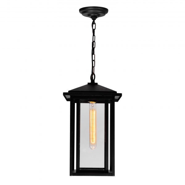 CWI LIGHTING CRAWFORD 1 LIGHT BLACK OUTDOOR HANGING LIGHT 0417P9-1-101