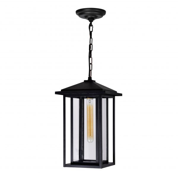 CWI LIGHTING CRAWFORD 1 LIGHT BLACK OUTDOOR HANGING LIGHT 0417P9-1-101