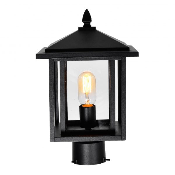 CWI LIGHTING CRAWFORD 1 LIGHT BLACK OUTDOOR LANTERN HEAD 0417PT9-1-101