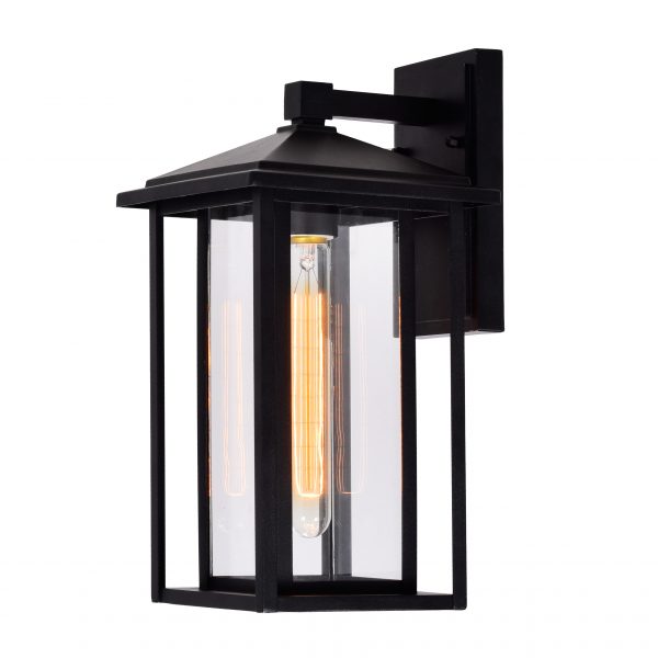 CWI LIGHTING CRAWFORD 1 LIGHT BLACK OUTDOOR WALL LIGHT 0417W7-1-101