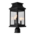 CWI LIGHTING  MILFORD 3 LIGHT OUTDOOR BLACK LANTERN HEAD 0418PT7S-3