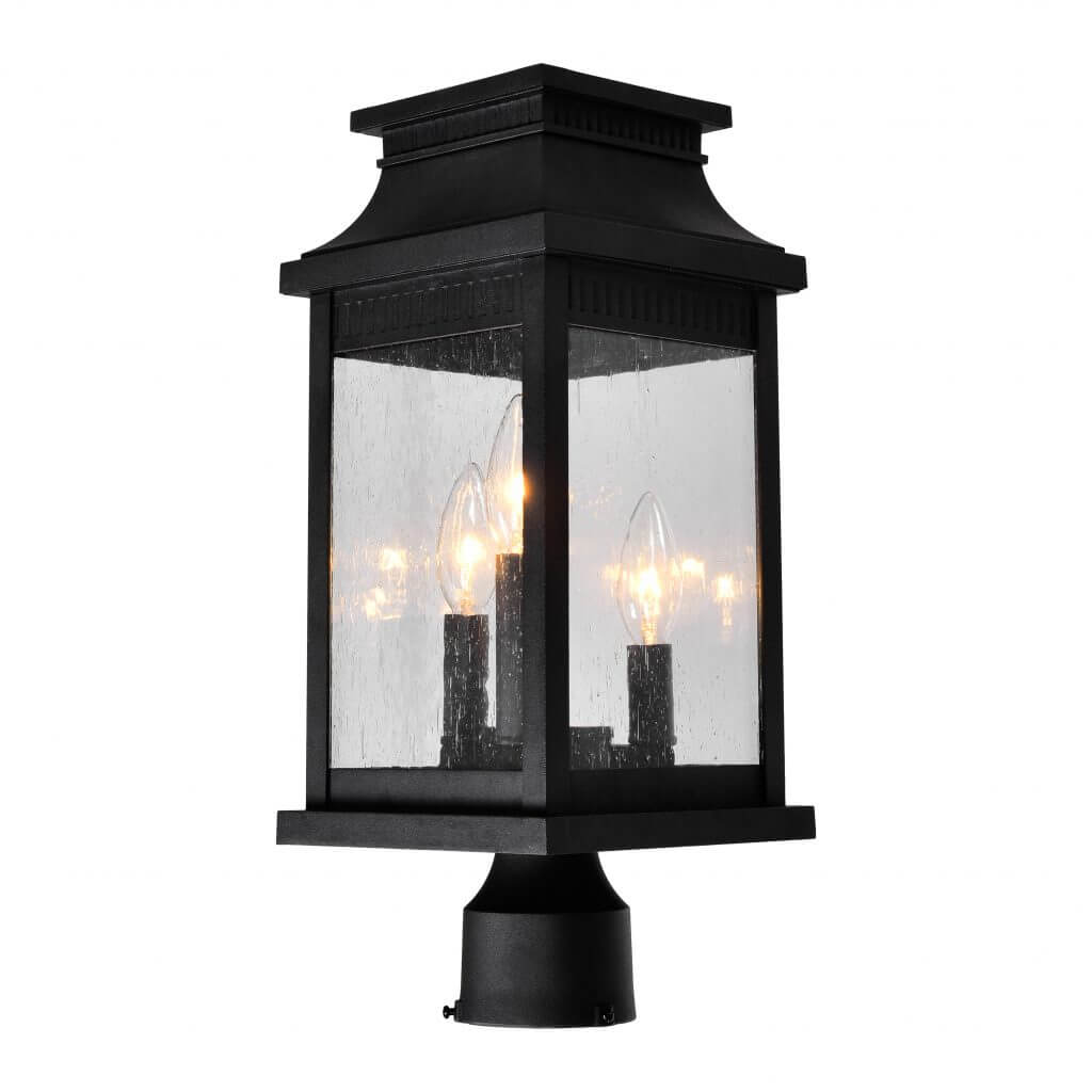 CWI LIGHTING  MILFORD 3 LIGHT OUTDOOR BLACK LANTERN HEAD 0418PT7S-3