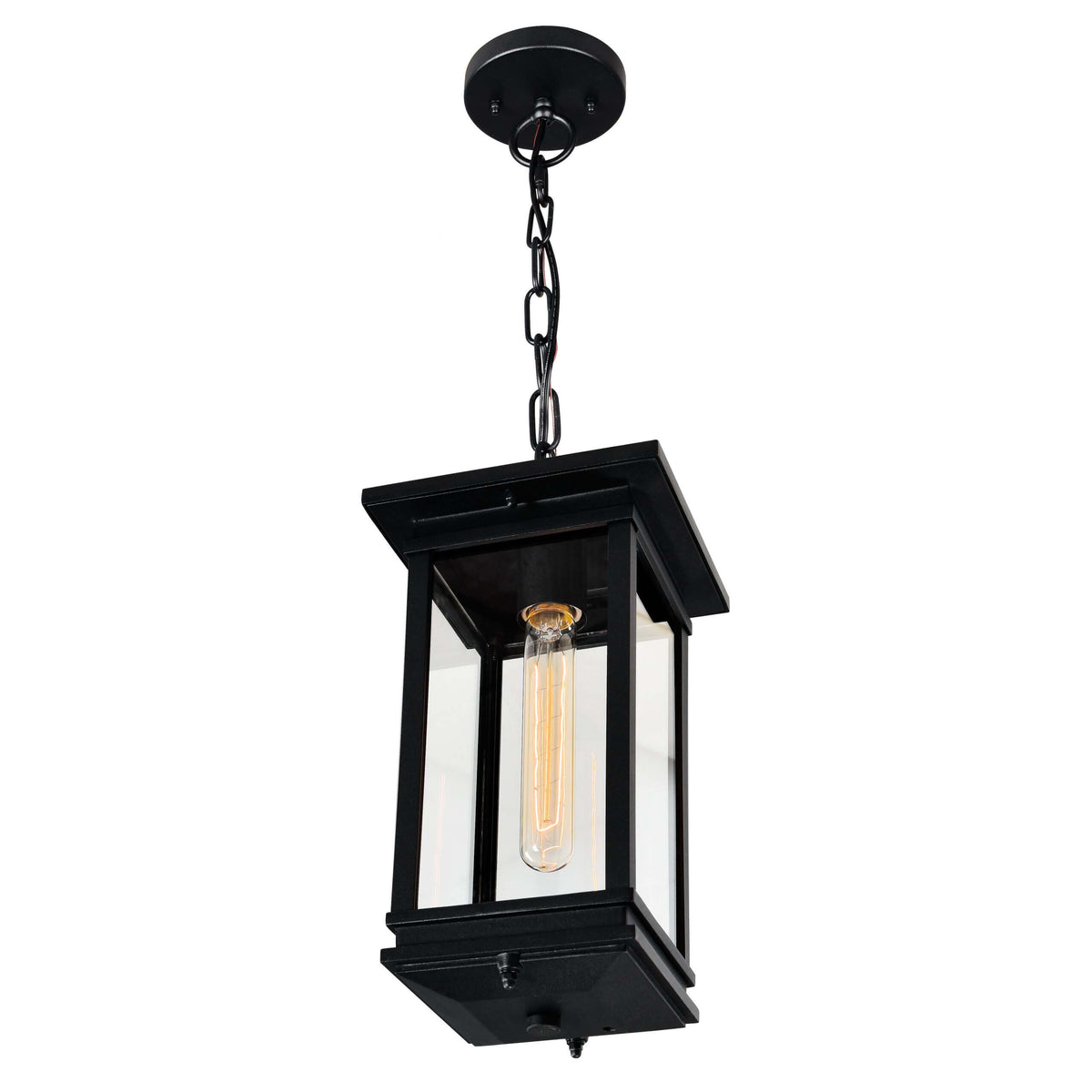 CWI LIGHTING  OAKWOOD 1 LIGHT OUTDOOR BLACK PENDANT 0422P7-1-101