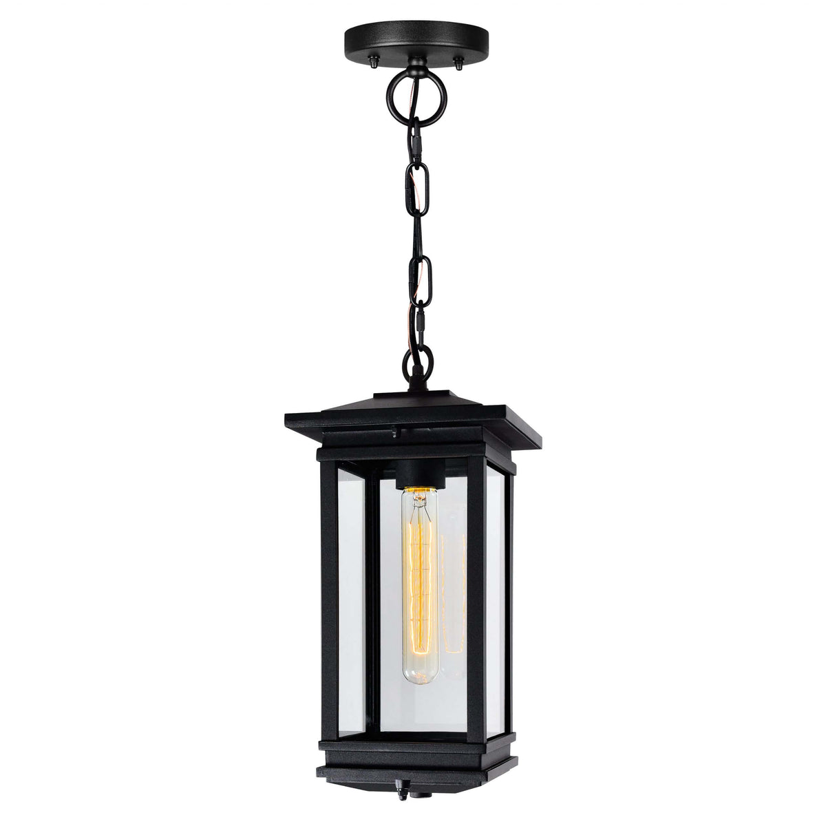 CWI LIGHTING  OAKWOOD 1 LIGHT OUTDOOR BLACK PENDANT 0422P7-1-101