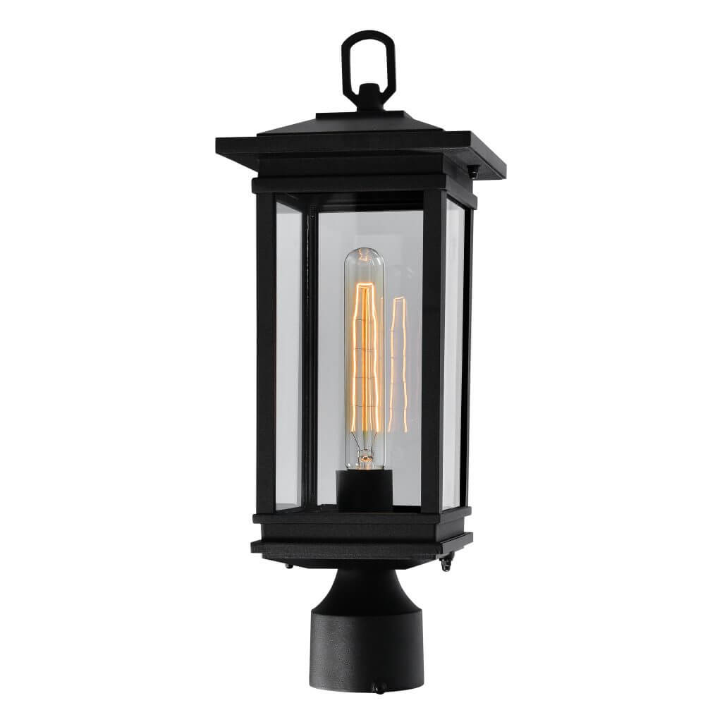 CWI LIGHTING OAKWOOD 1 LIGHT OUTDOOR BLACK LANTERN HEAD 0422PT7-1-101