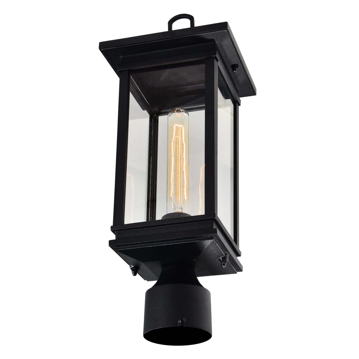 CWI LIGHTING OAKWOOD 1 LIGHT OUTDOOR BLACK LANTERN HEAD 0422PT7-1-101