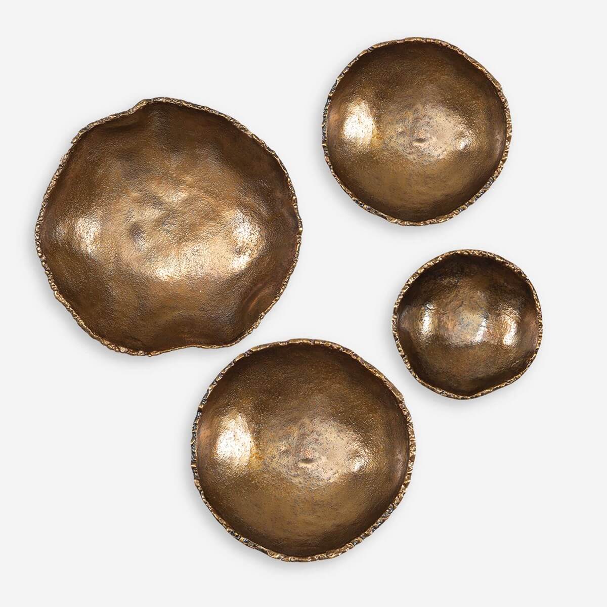 UTTERMOST LUCKY COINS METAL WALL DECOR BRASS S/4  04299