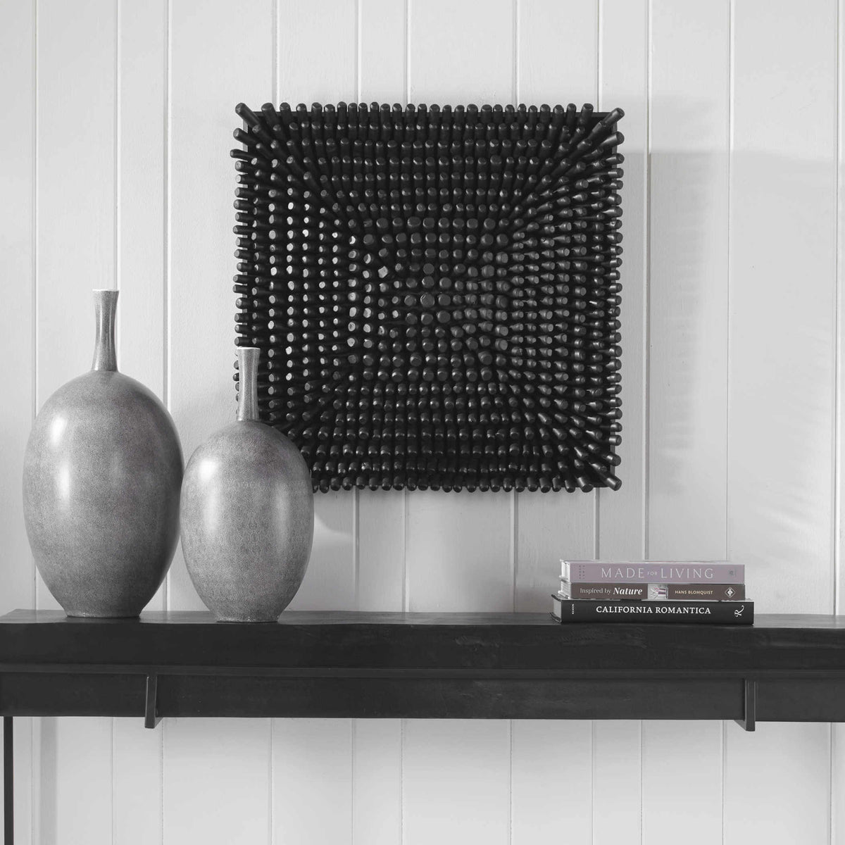 UTTERMOST PORTSIDE WOOD WALL PANEL BLACK 04321