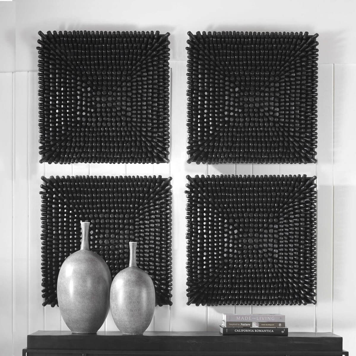 UTTERMOST PORTSIDE WOOD WALL PANEL BLACK 04321