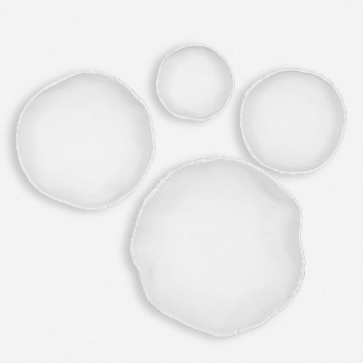 UTTERMOST LUCKY COINS METAL WALL DECOR WHITE S/4 04362