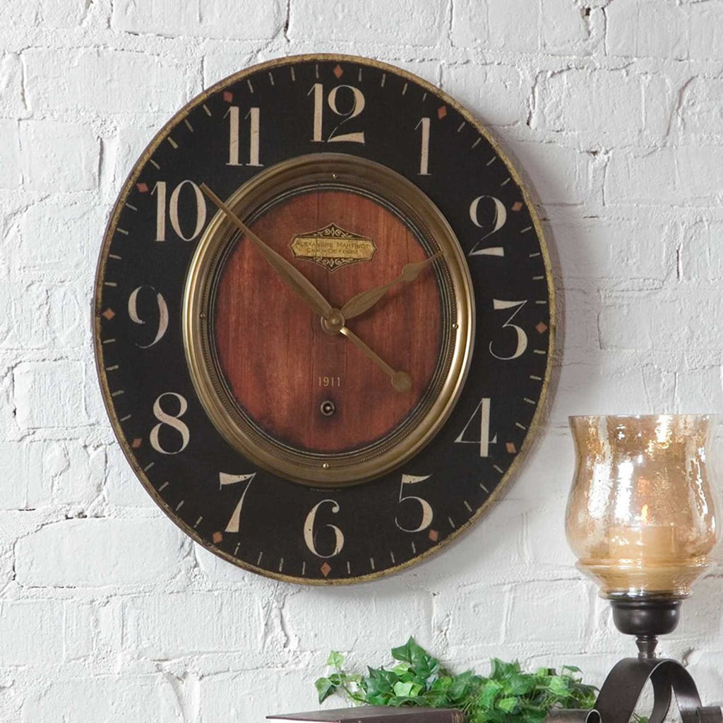 UTTERMOST ALEXANDRE MARTINOT 23" WALL CLOCK 06026