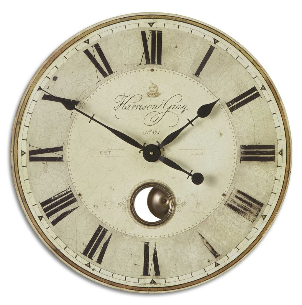 UTTERMOST HARRISON GRAY 23" WALL CLOCK 06032