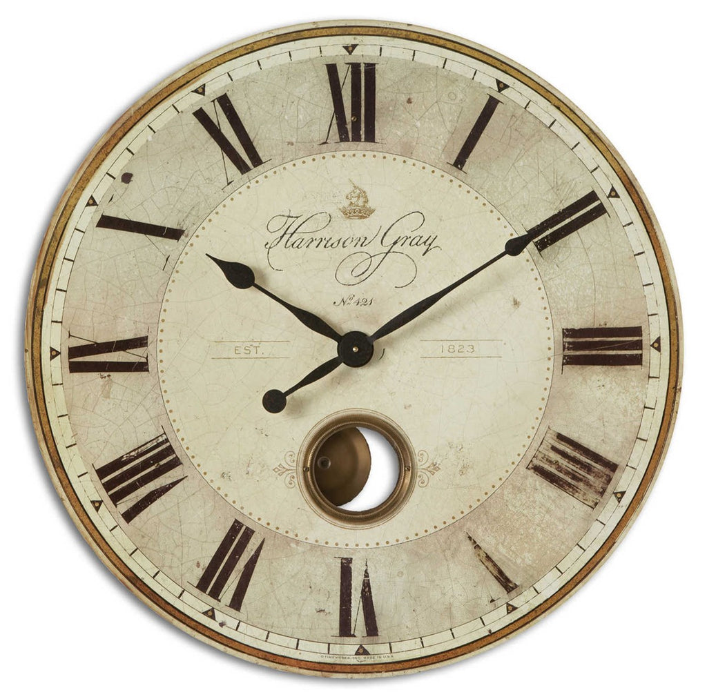 UTTERMOST HARRISON GRAY 30" WALL CLOCK 06033