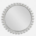 UTTERMOST CYRA WOOD ROUND MIRROR AGED IVORY 08175